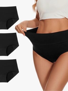Incontinence Underwear High-Waist Black Shaping Briefs (3-Pack)